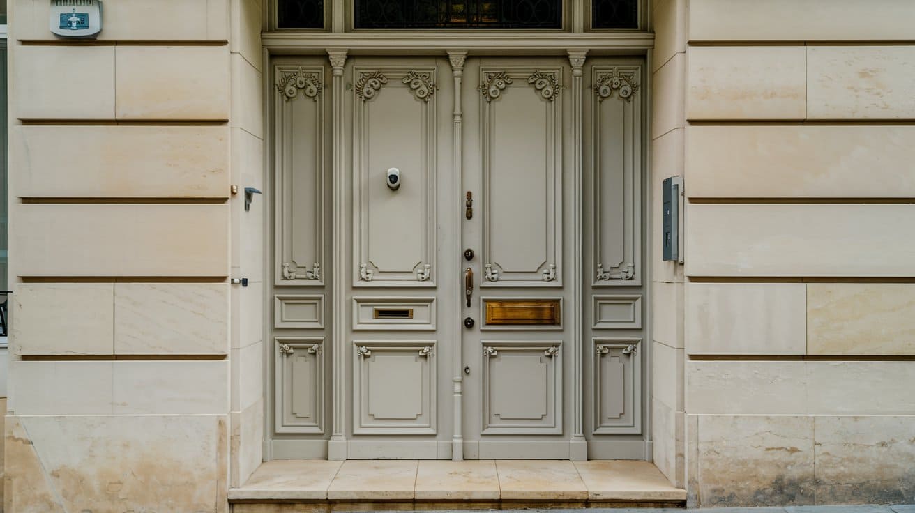 porte blindée d'un immeuble résidentiel à Lyon