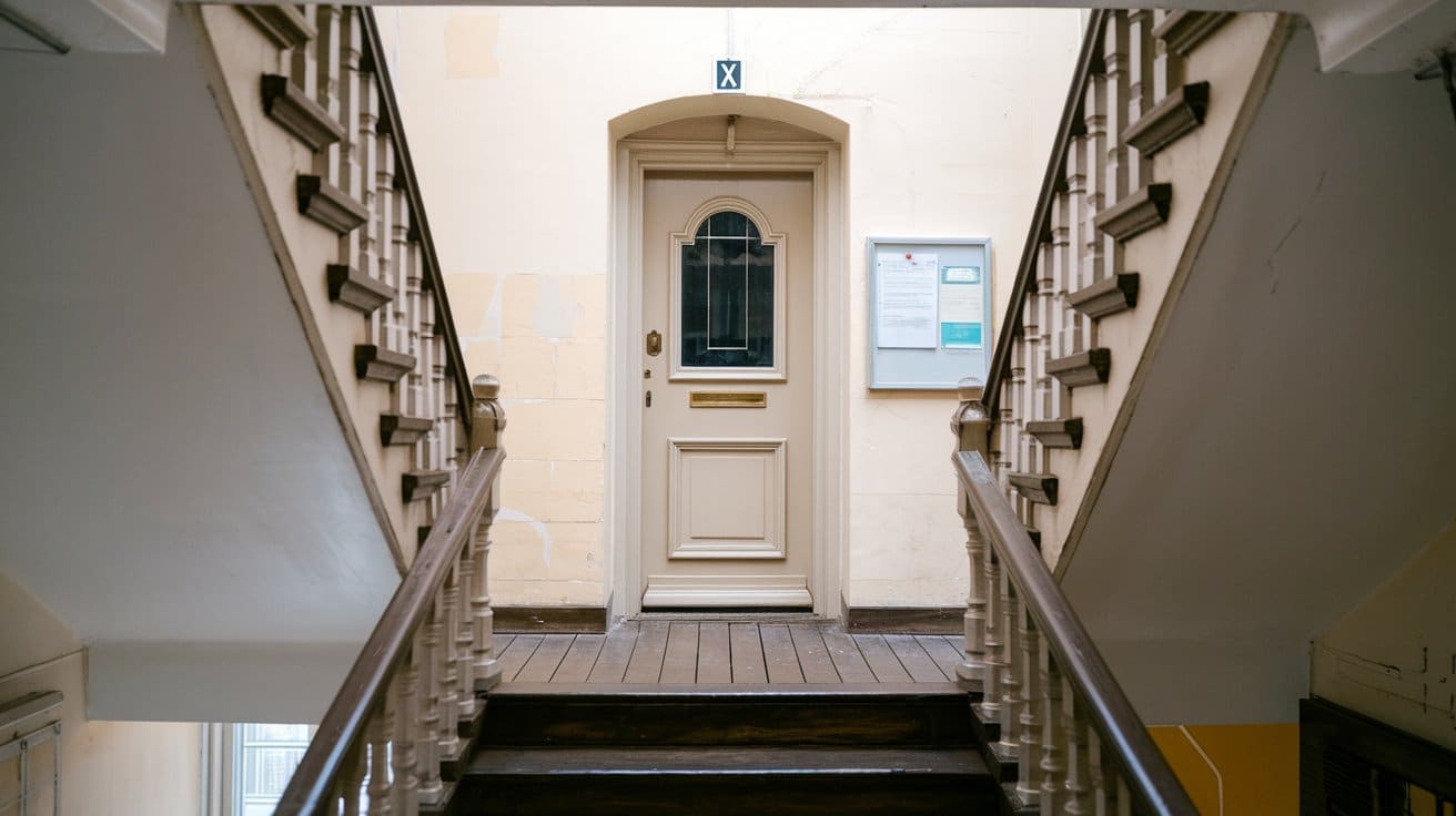 porte blindée sur le palier d'un appartement